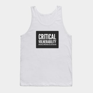 Cybersecurity Critical Vulnerability CVSS Score Vector Black Background Tank Top